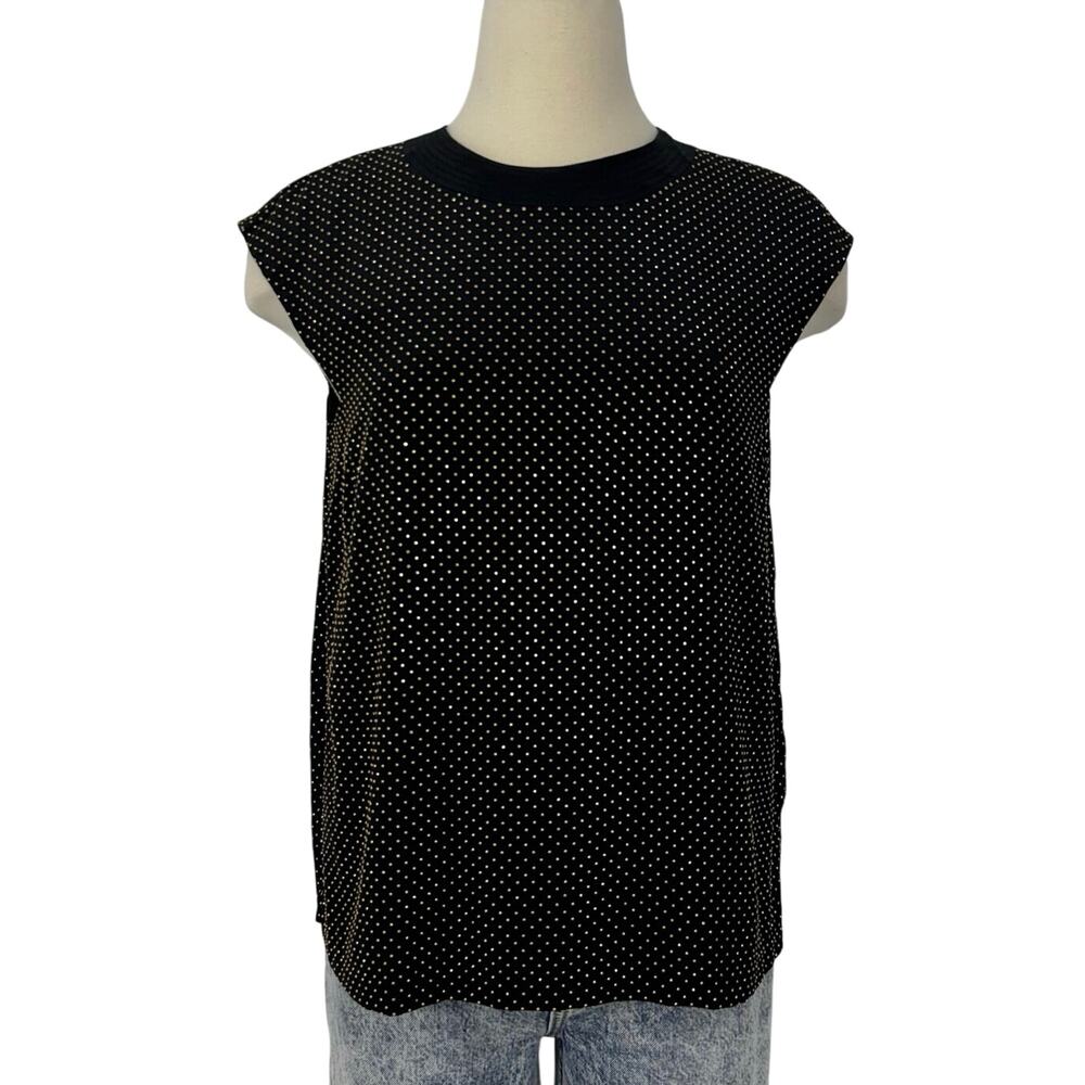 Versace × HM Studded Silk Sleeveless Top Blouse Muscle Tee Black Size US10